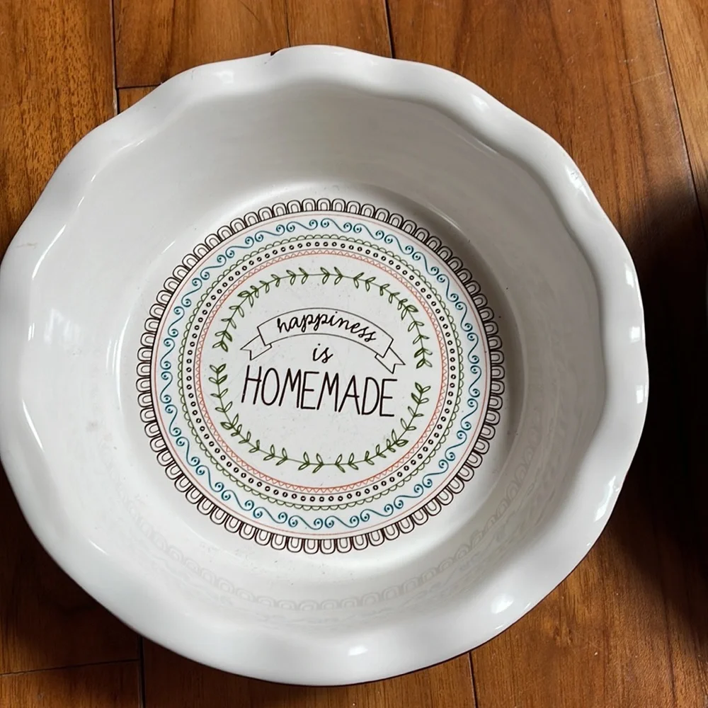 Ceramic pie plate set. Pie for one. Pot pie baking dish set